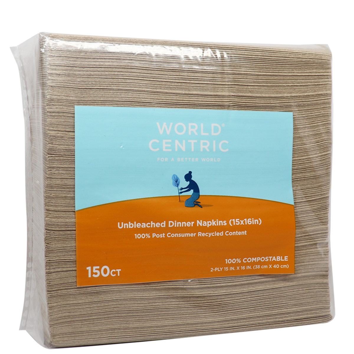 Lunch Napkins Unbleached 2 Ply - World Centric