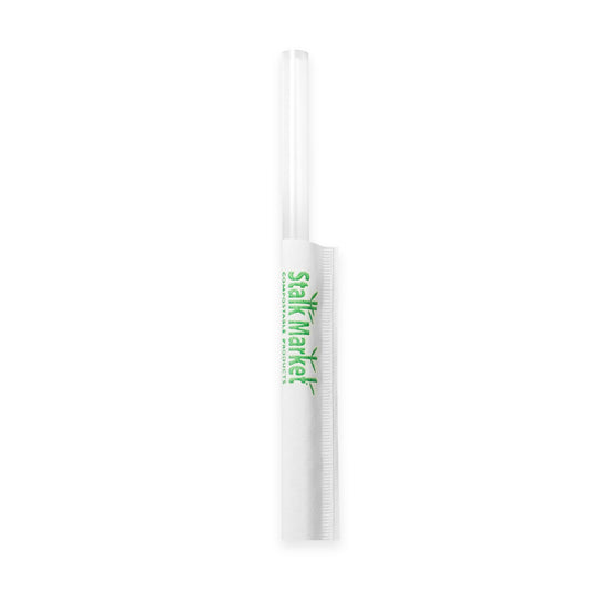 Stalkmarket PLA Straws, Wrapped, 7.75"